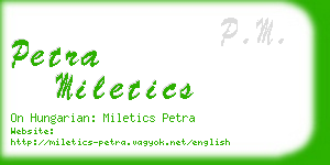 petra miletics business card